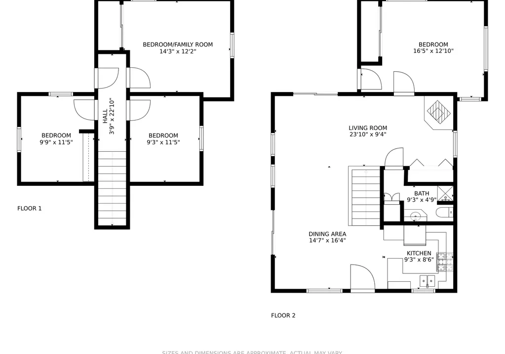 A floor plan of the house with stairs leading to it.